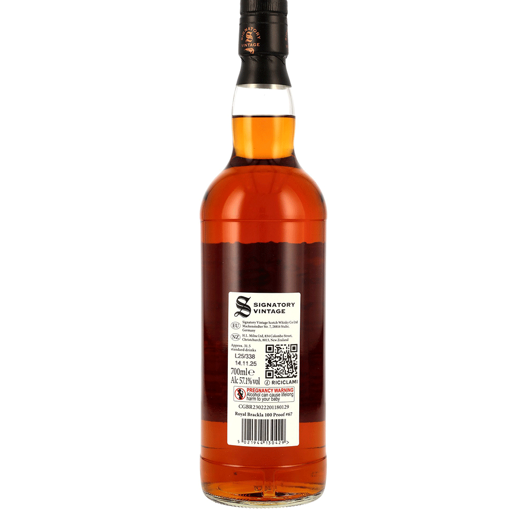 Royal Brackla 2014/2025 - 11 Jahre - 1st Fill Oloroso Sherry & Bourbon Casks - Signatory 100 PROOF Edition #67