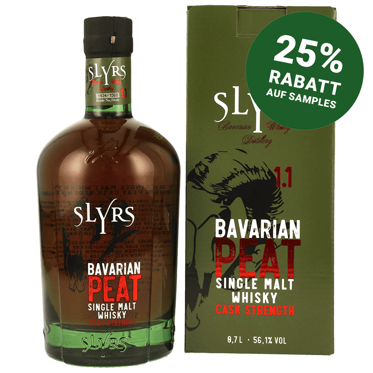 Slyrs Single Malt Bavarian PEAT Cask Strength 1.1