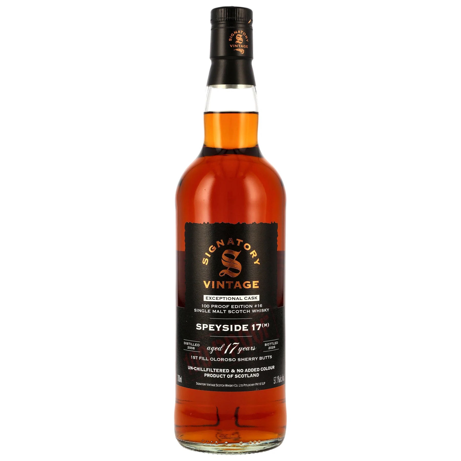 Speyside 17 (M) 2008/2026 - 17 Jahre - 1st Fill Oloroso Sherry Butts - Signatory 100 PROOF Exceptional Edition #16