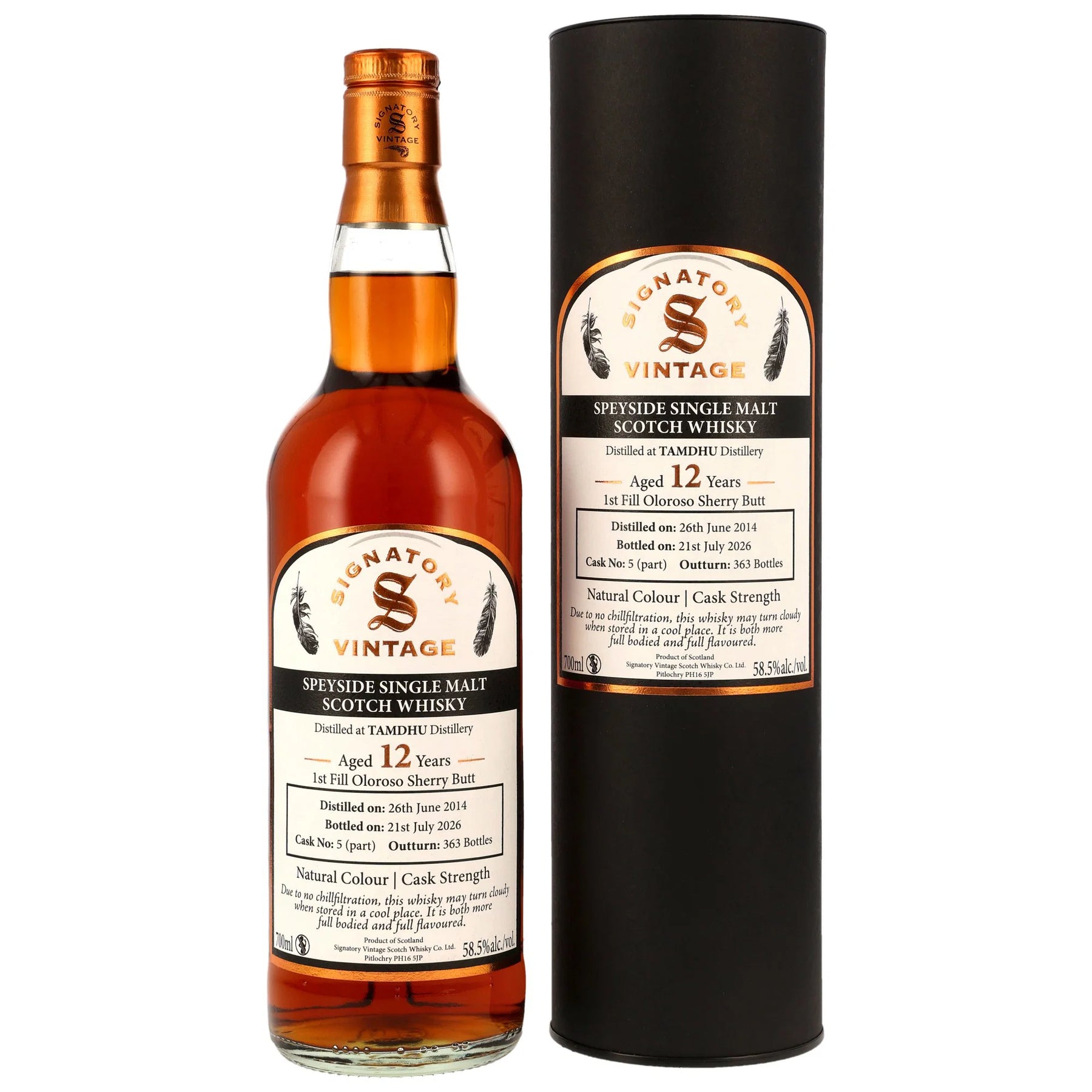 Tamdhu 2014/2026 - 12 Jahre - 1st Fill Oloroso Sherry Butt - Fassnummer 5 - Signatory Vintage
