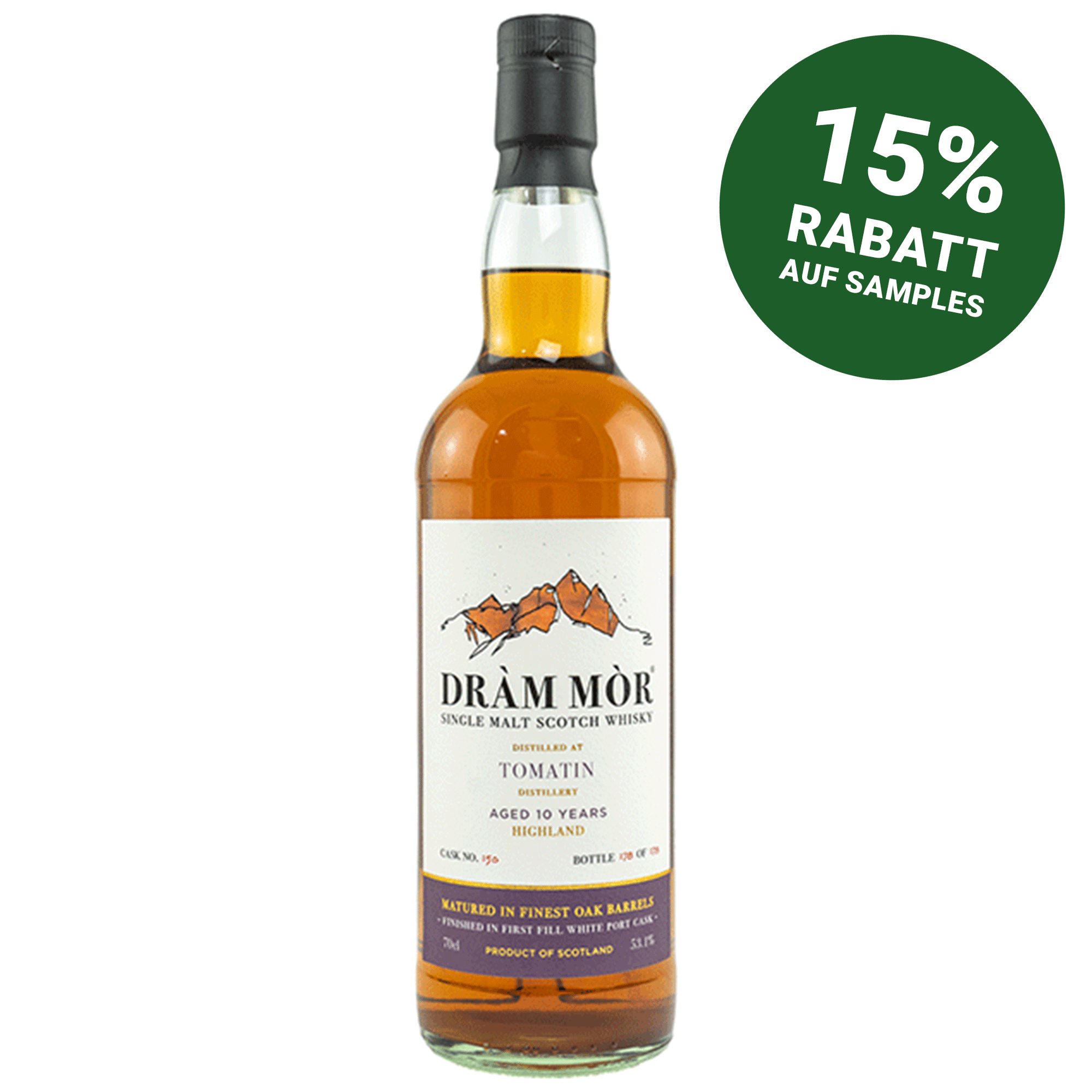 Tomatin 10 Jahre - White Port Cask Finish - Dram Mor