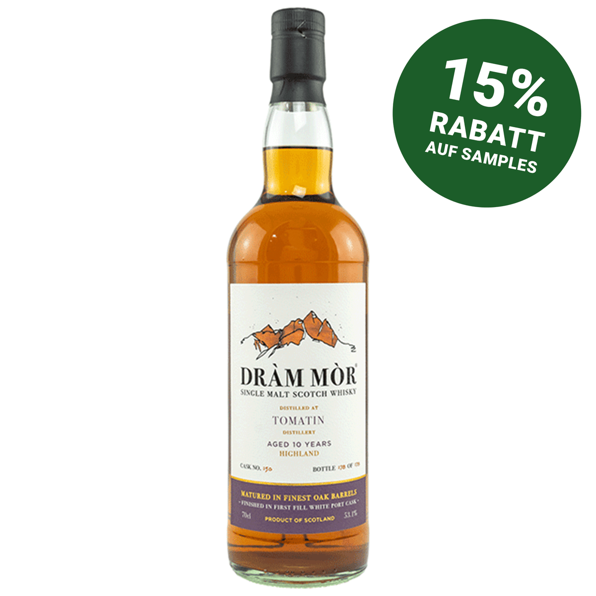 Tomatin 10 Jahre - White Port Cask Finish - Fassnummer 150 - Dram Mor