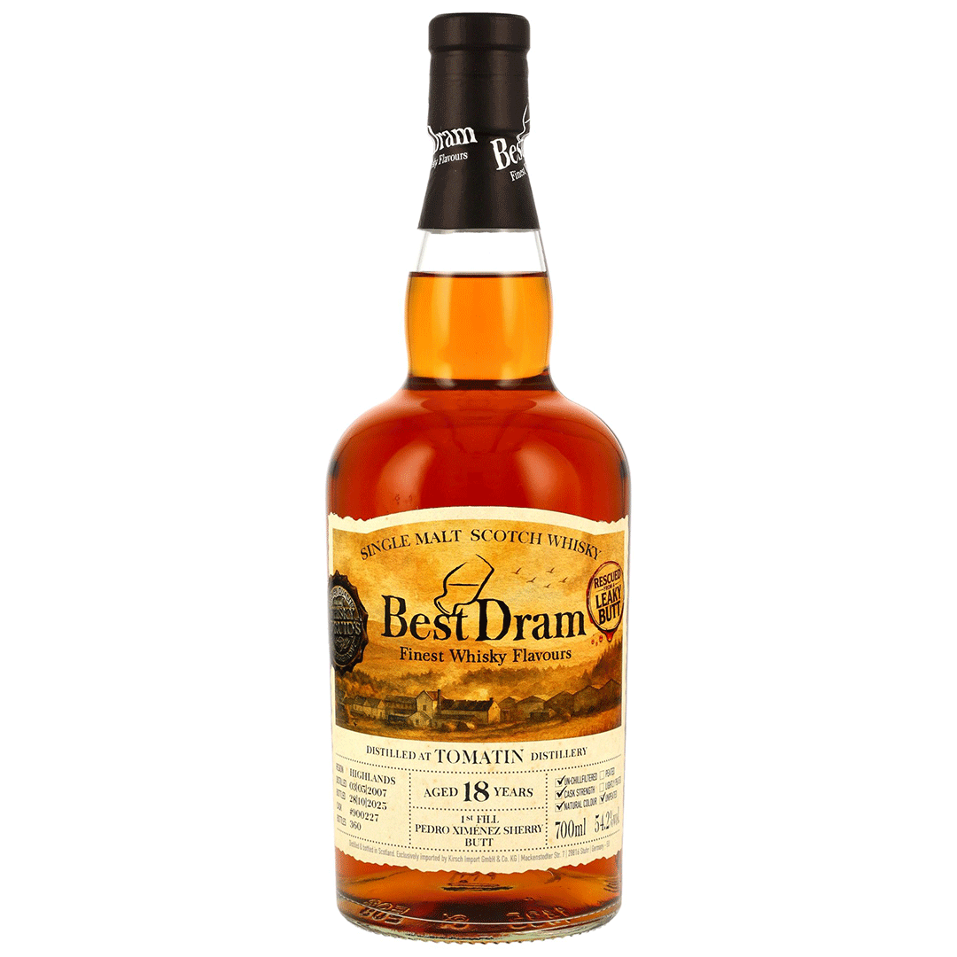 Tomatin 2007/2025 - 18 Jahre - 1st Fill PX Sherry Butt - Fassnummer 900227 - Best Dram