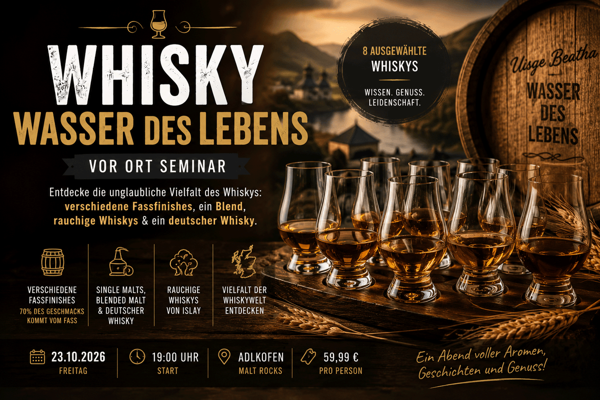 Whisky - Wasser des Lebens - vor Ort Seminar am 23.10.2026
