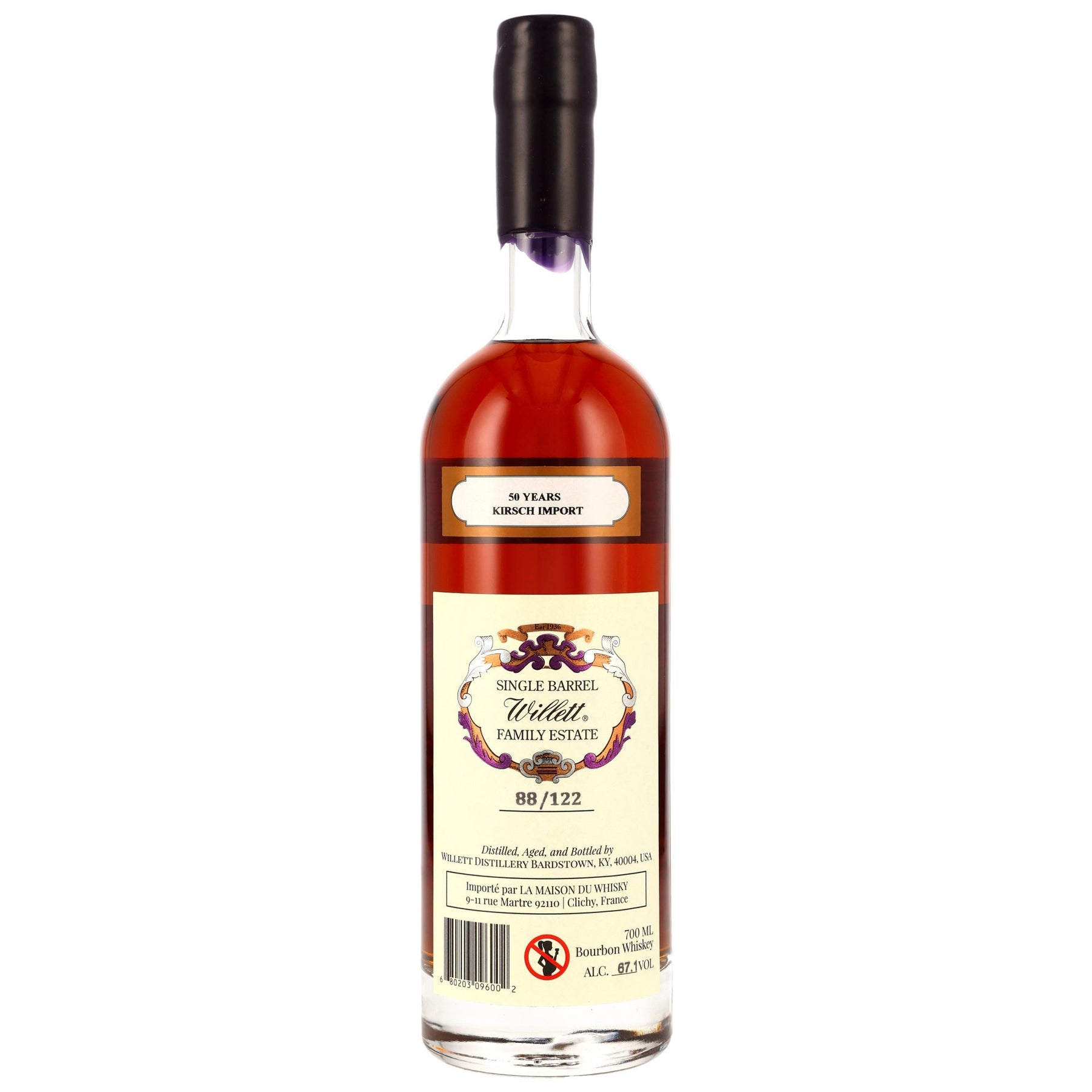 Willett 8 Jahre - Family Estate Bourbon - Single Barrel - Fassnummer 551 - 50th Anniversary Kirsch Import