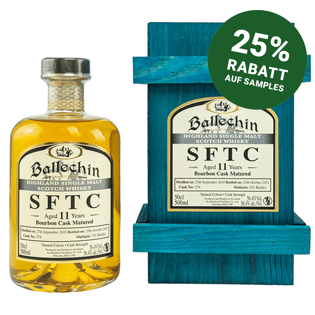 Ballechin 2010/2021 - Straight from the Cask - Bourbon Cask - Fassnummer 274