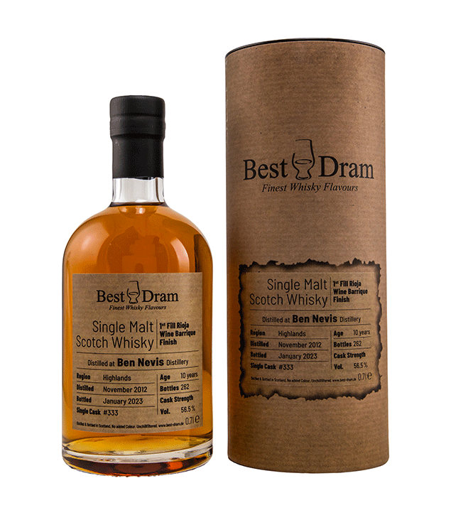 Ben Nevis 2012/2023 - 10 Jahre - 1st Fill Rioja Barrique - Fassnummer 333 - Best Dram