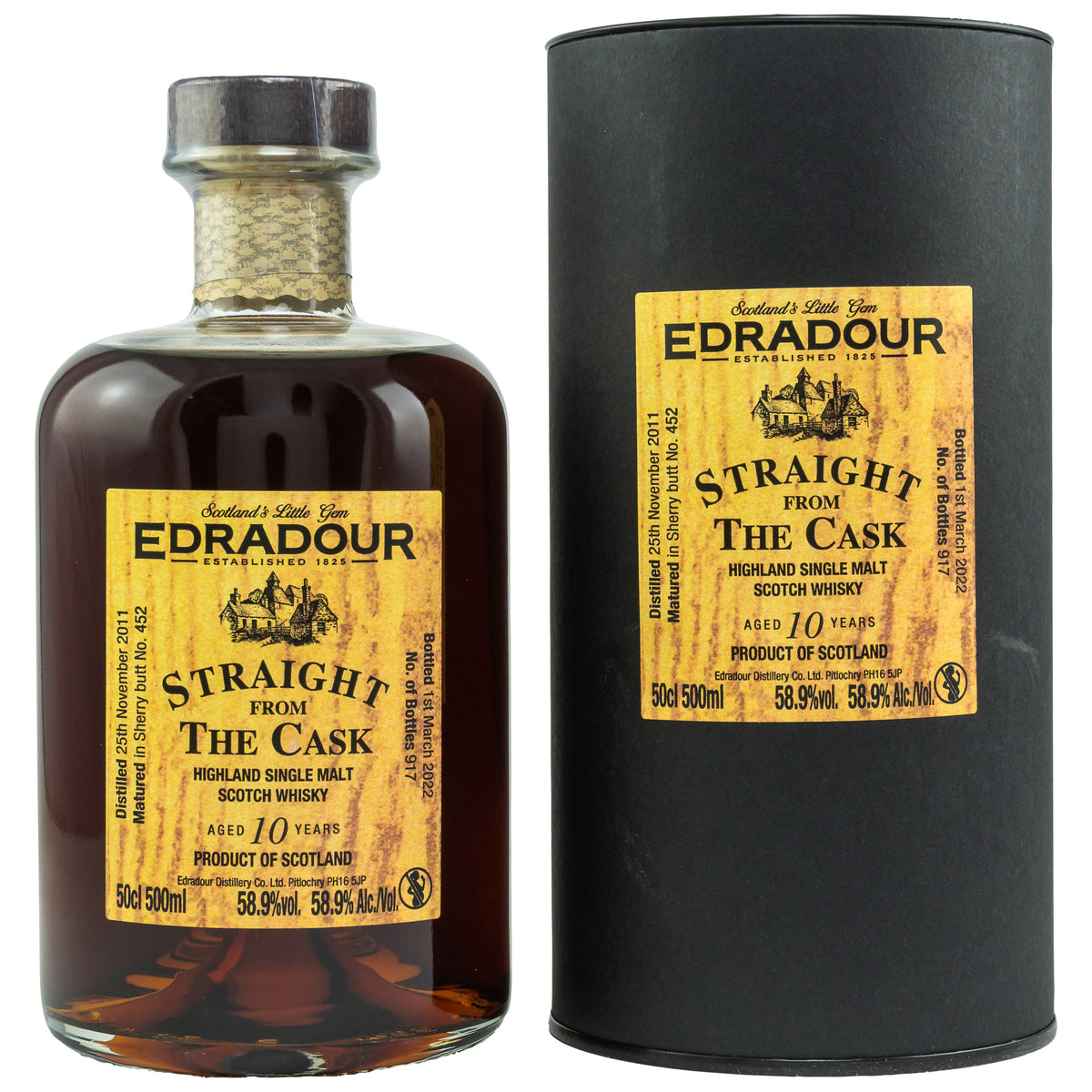 Edradour 2011/2022 - 10 Jahre - Straight from the Cask - Sherry Butt #452