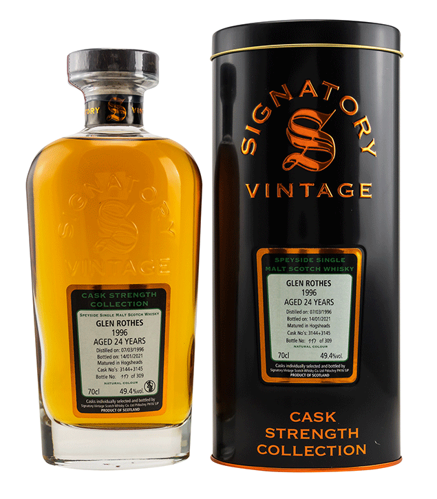 Glenrothes 1996/2021 - Cask Strength Collection - Fassnummer 3144+3145 - Signatory Vintage