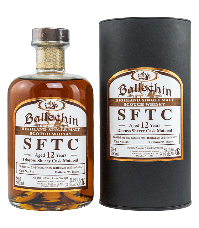 Ballechin 2009/2022 - Straight from the Cask - Oloroso Sherry Cask - Fassnummer 348